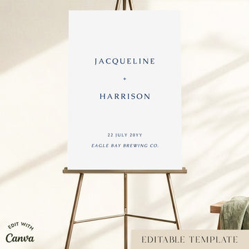 Cove Wedding Welcome Sign Template