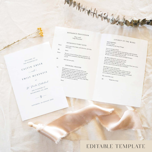 Dusk 16-Page Catholic Wedding Ceremony Booklet Template