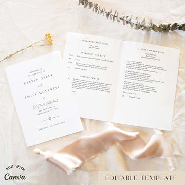 Dusk 16-Page Catholic Wedding Program Template