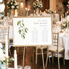 Evergreen 2-Table Long Tables Wedding Seating Chart Template (Landscape) (US)