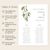 Evergreen 2-Table Long Tables Wedding Seating Chart Template (US)