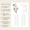 Evergreen 2 Long Tables Wedding Seating Chart Template