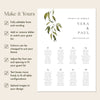 Evergreen 8-Table Wedding Seating Chart Template (US)