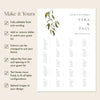 Evergreen Alphabetical Seating Chart Template (US)