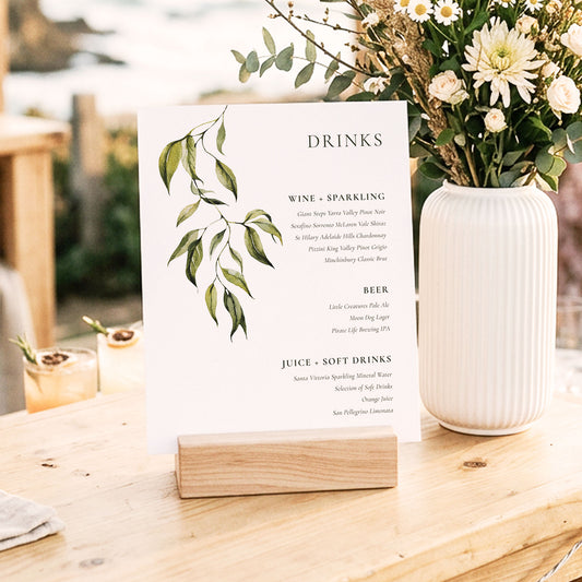 Evergreen Bar Menu Sign Template