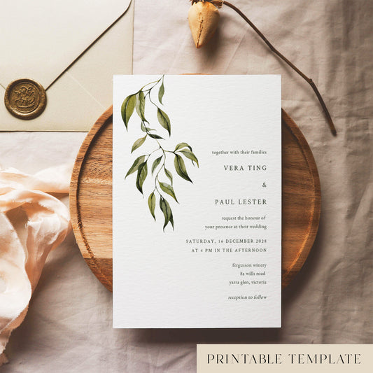 Evergreen Wedding Invitation Template
