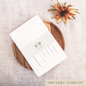 Evergreen Invitation Belly Band Template