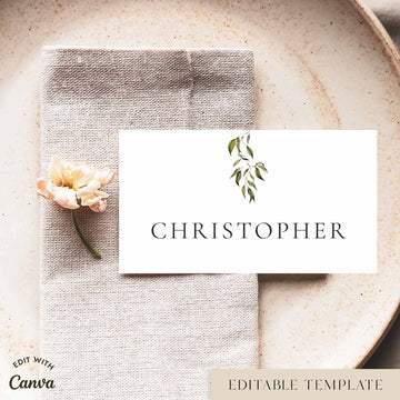 Evergreen Place Cards Template