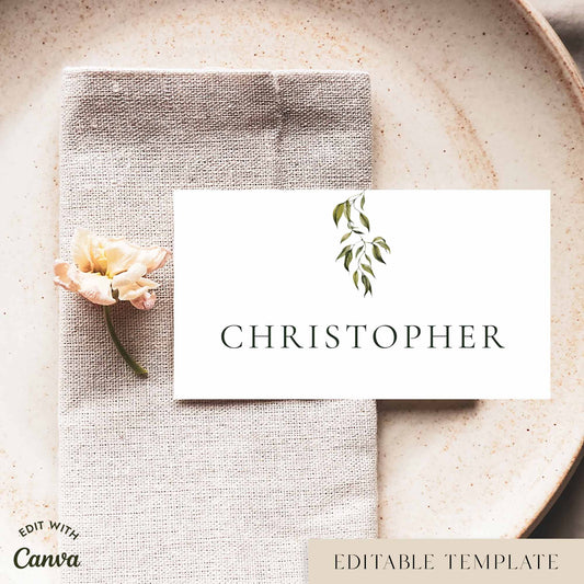 Evergreen Place Cards Template