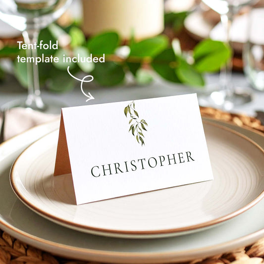 Evergreen Place Cards Template