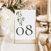 Evergreen Table Numbers Template