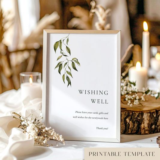 Evergreen Wishing Well Sign Template