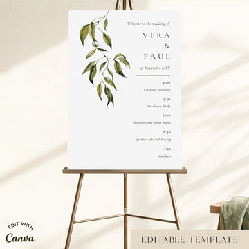Evergreen Wedding Timeline Template