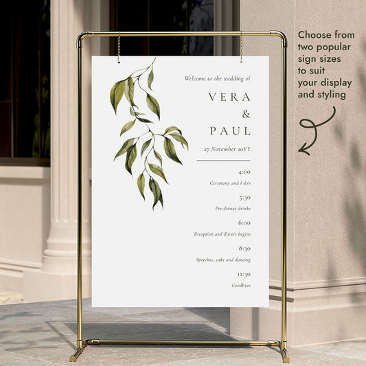 Evergreen Wedding Timeline Template