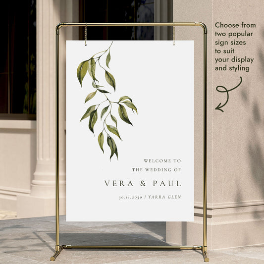 Evergreen Wedding Welcome Sign Template