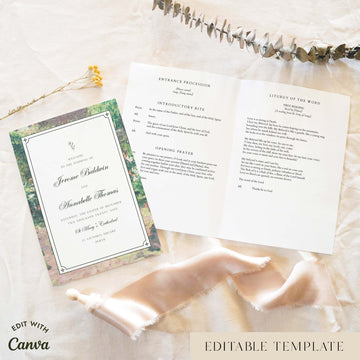 Fleur 16-Page Catholic Wedding Program Template