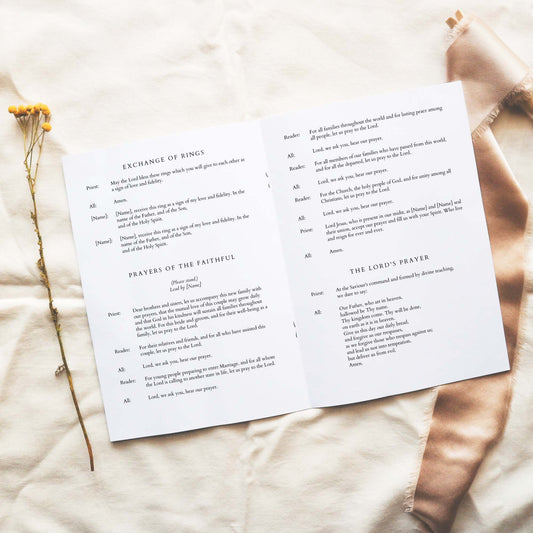 Fleur 16-Page Catholic Wedding Program Template (US)
