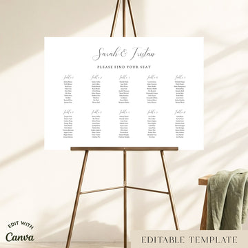 Fontaine 10-Table Wedding Seating Chart Template