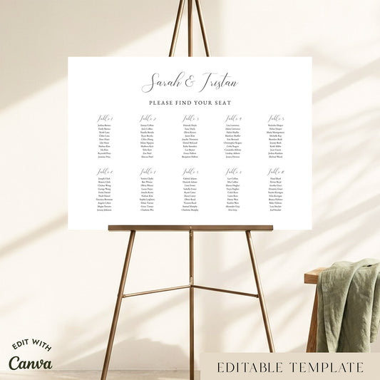 Fontaine 10-Table Wedding Seating Chart Template