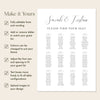 Fontaine 12-Table Wedding Seating Chart Template