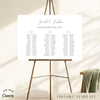 Fontaine 3-Long Tables Wedding Seating Chart Template