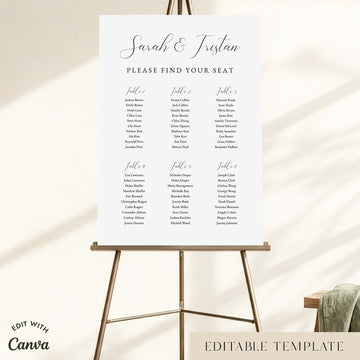 Fontaine 6-Table Wedding Seating Chart Template