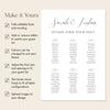 Fontaine 6-Table Wedding Seating Chart Template