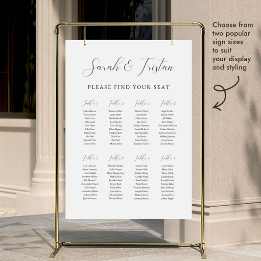 Fontaine 8-Table Wedding Seating Chart Template