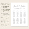Fontaine 8-Table Wedding Seating Chart Template