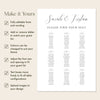 Fontaine 9-Table Wedding Seating Chart Template
