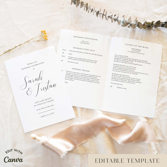 Fontaine 16-Page Catholic Wedding Program Template