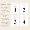 Fontaine Table Numbers Template