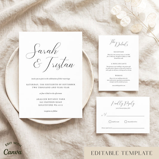 Fontaine Wedding Invitation Template