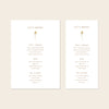 Two wedding bar menu templates, one tall and one wide, displayed on a beige background.