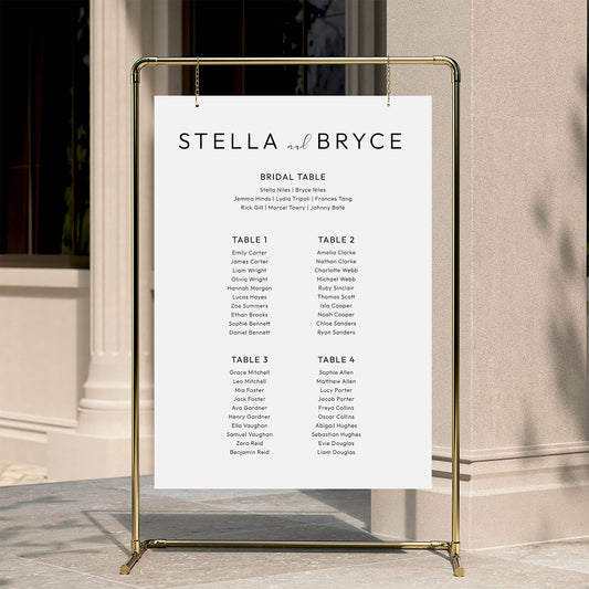 Harbour 4-Table Wedding Seating Chart Template