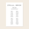 Harbour 4-Table Wedding Seating Chart Template