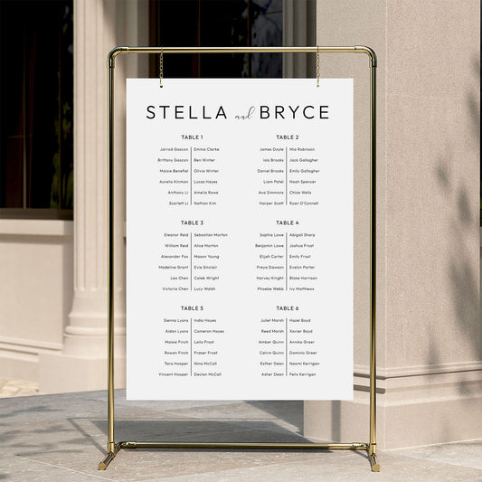 Harbour 6-Table Long Tables Wedding Seating Chart Template