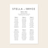 Harbour 6-Table Wedding Seating Chart Template
