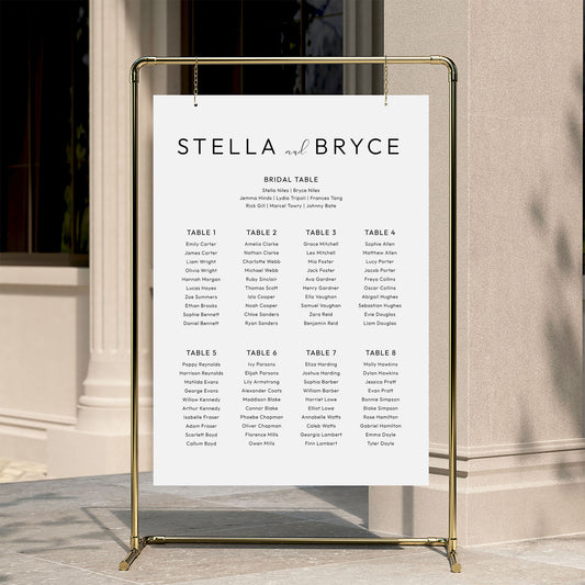 Harbour 8-Table Wedding Seating Chart Template