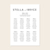Harbour 8-Table Wedding Seating Chart Template