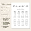 Harbour 8-Table Wedding Seating Chart Template