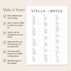 Harbour Alphabetical Seating Chart Template