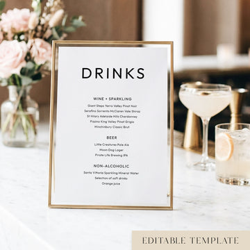 Harbour Bar Menu Sign Template