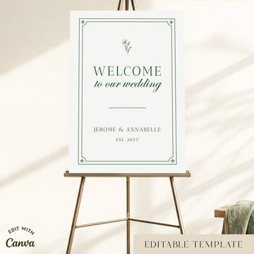 Jardin Wedding Welcome Sign Template
