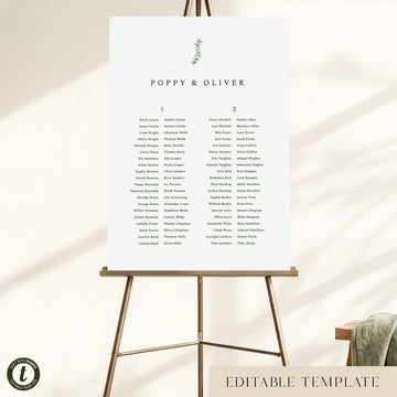 Juniper 2-Table Long Tables Wedding Seating Chart Template