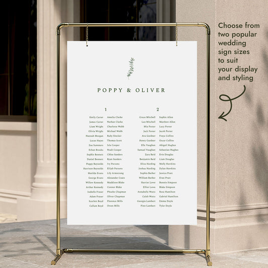 Juniper 2-Table Long Tables Wedding Seating Chart Template