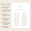 Juniper 2-Table Long Tables Wedding Seating Chart Template