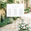 Juniper 3-Table Long Tables Wedding Seating Chart Template (Landscape)