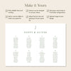 Juniper 8-Table Wedding Seating Chart Template (Landscape)