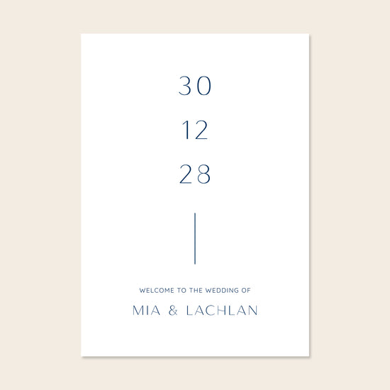 Wedding welcome sign template design on a beige background.